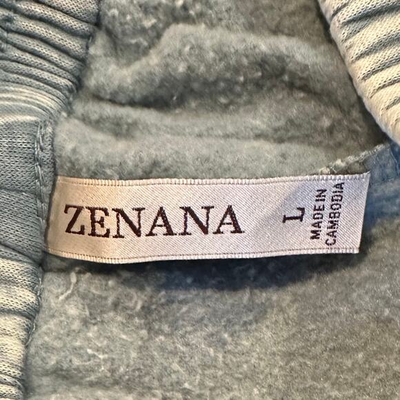 NEW, Ash Blue Acid Washed Palazzo Raw Hem Wide Leg Sweatpants Women’s Sz Lg K633 - Picture 10 of 12